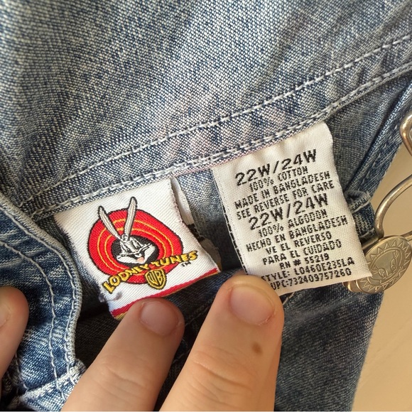 Vintage Warner Bros. Disney Blue Denim with Tweety Bird Embroidery, Size 22/24W - Picture 3 of 5